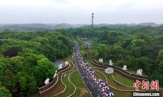 图为6000名中外选手奔跑在“中国候鸟小镇”。永修县委宣传部供图